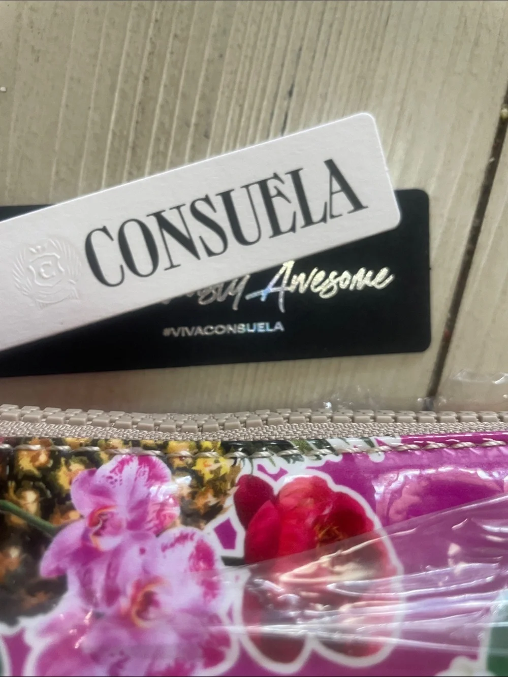 Consuela Magenta Floral Birdie Cosmetic Pouch